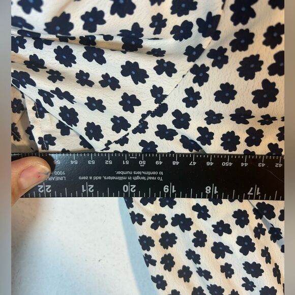 M&S ladies midi maxi dress white black blue 14 ditsy micro floral cottage modest - Picture 12 of 16